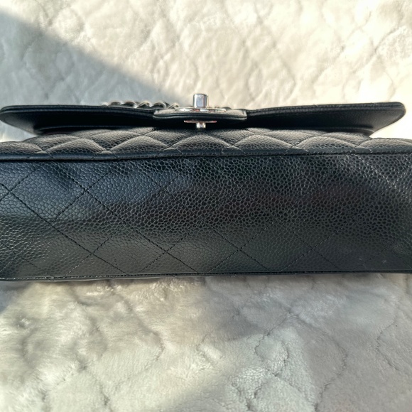 CHANEL Caviar Quilted Double Flap Medium Black Shoulder Bag - Picture 9 of 16